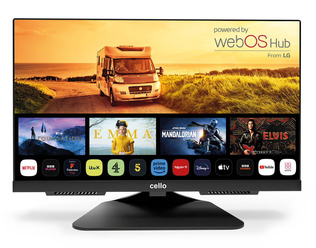 Téléviseur de voyage intelligent WebOS 19 pouces 12 volts avec son parfait