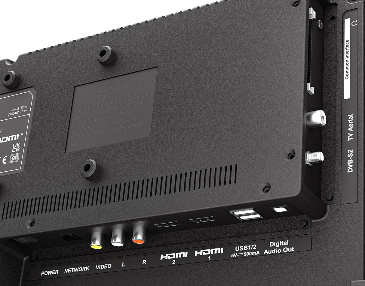 Téléviseur de voyage intelligent WebOS 19 pouces 12 volts avec son parfait