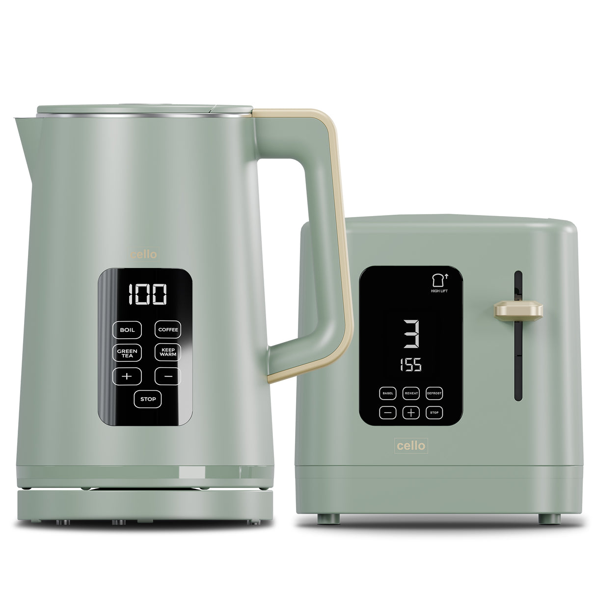 Frühstückspaket – Digitaler Wasserkocher + 2-Scheiben-Toaster