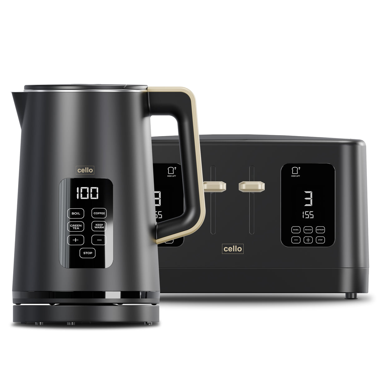 Breakfast Bundle - Digital Kettle + 4 Slice Toaster