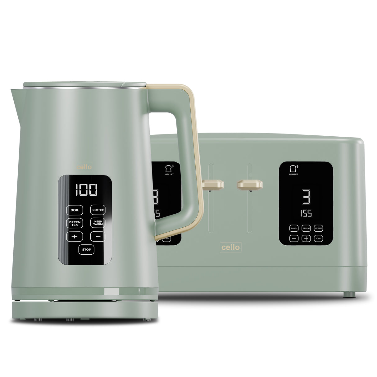 Breakfast Bundle - Digital Kettle + 4 Slice Toaster
