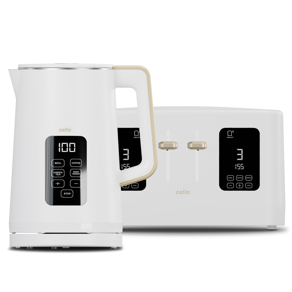 Breakfast Bundle - Digital Kettle + 4 Slice Toaster