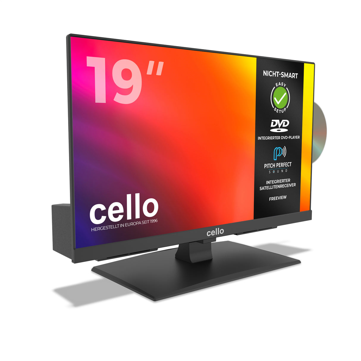 19-Zoll-LED-Fernseher mit integriertem DVD-Player und Perfect Pitch Sound
