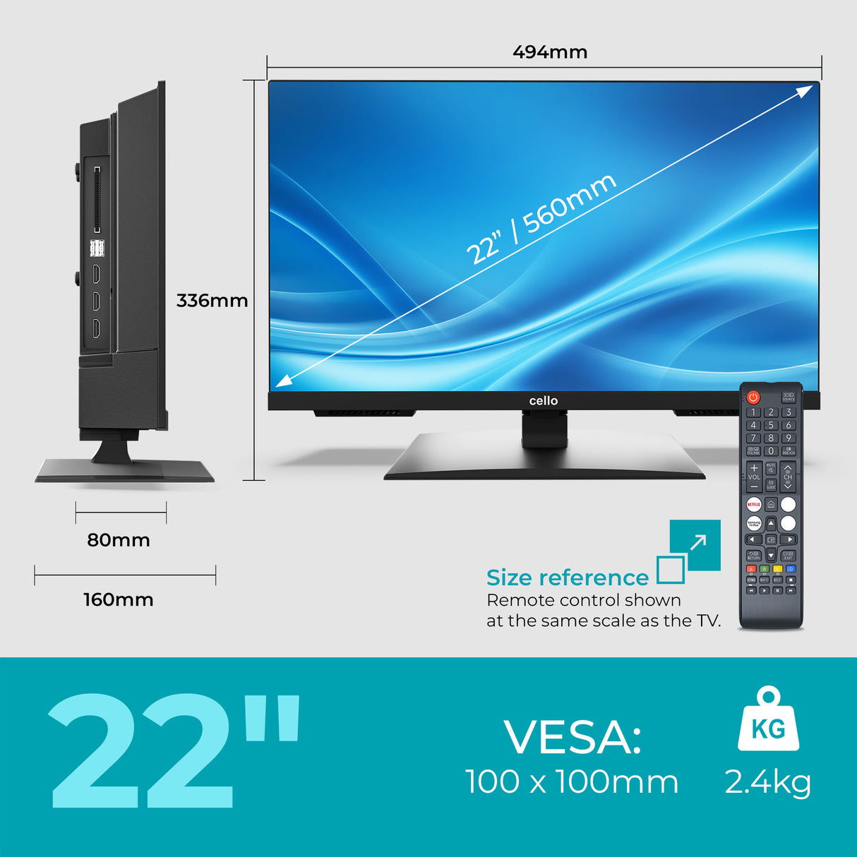 22 inch Smart Samsung Plus TV with Frameless Bezel