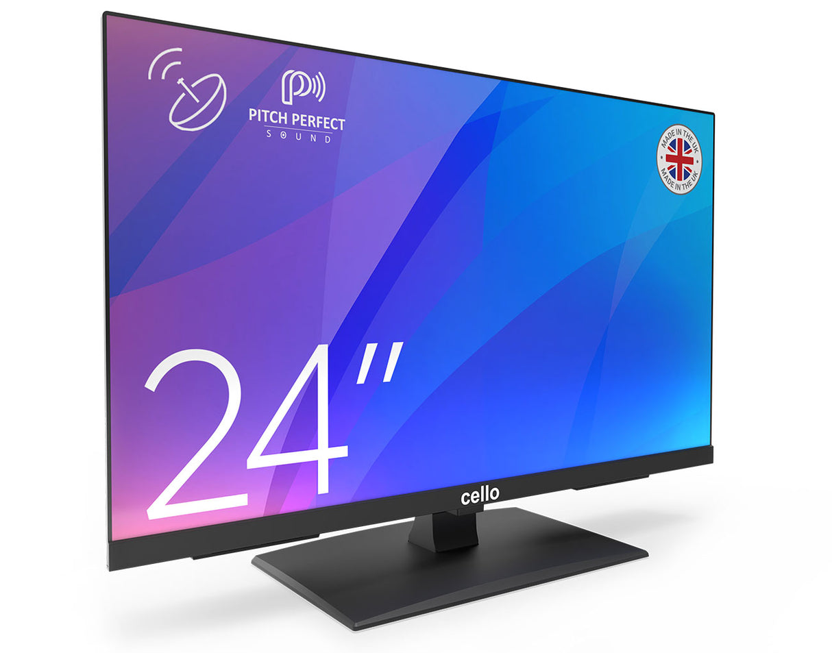 24-Zoll-LED-Digitalfernseher mit Perfect Pitch Sound und Satellitentuner