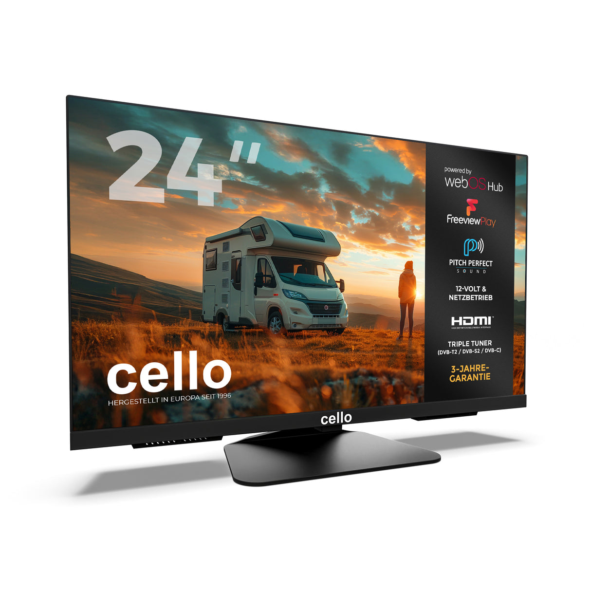 24″ Smart WebOS TV 12-Volt Traveller TV mit Freeview Play