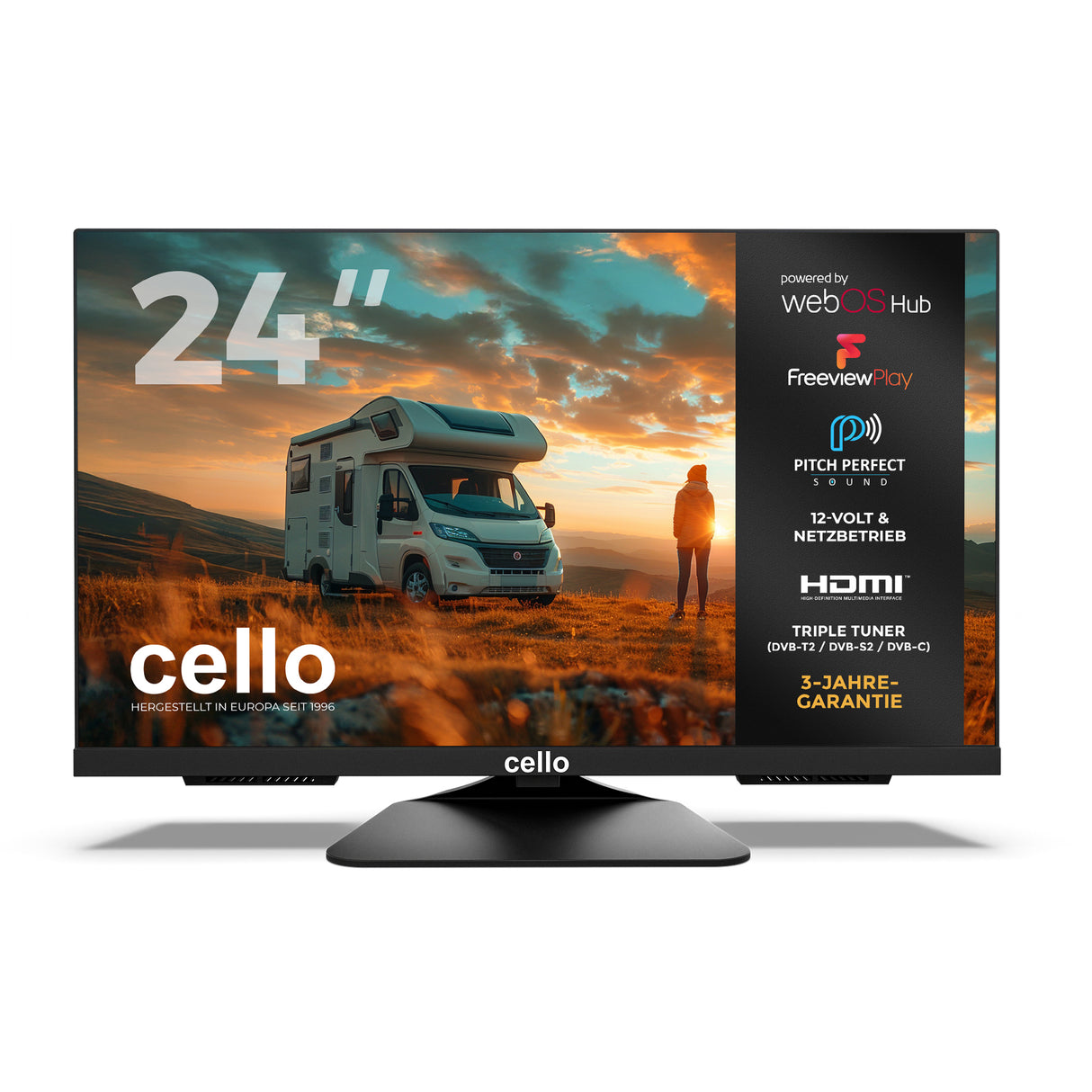 24″ Smart WebOS TV 12-Volt Traveller TV mit Freeview Play