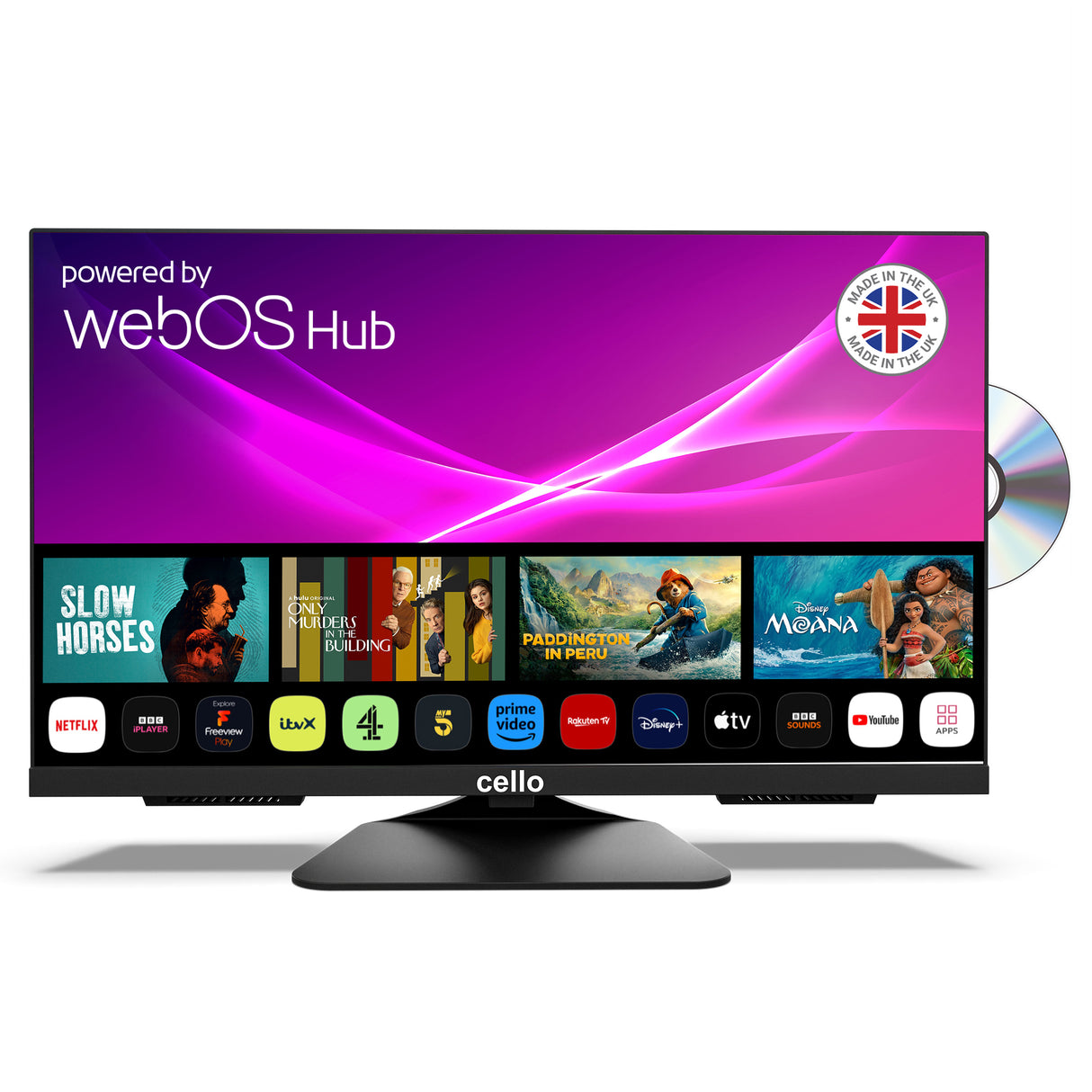 24″ Smart WebOS TV & DVD 12-Volt Traveller TV mit Freeview Play