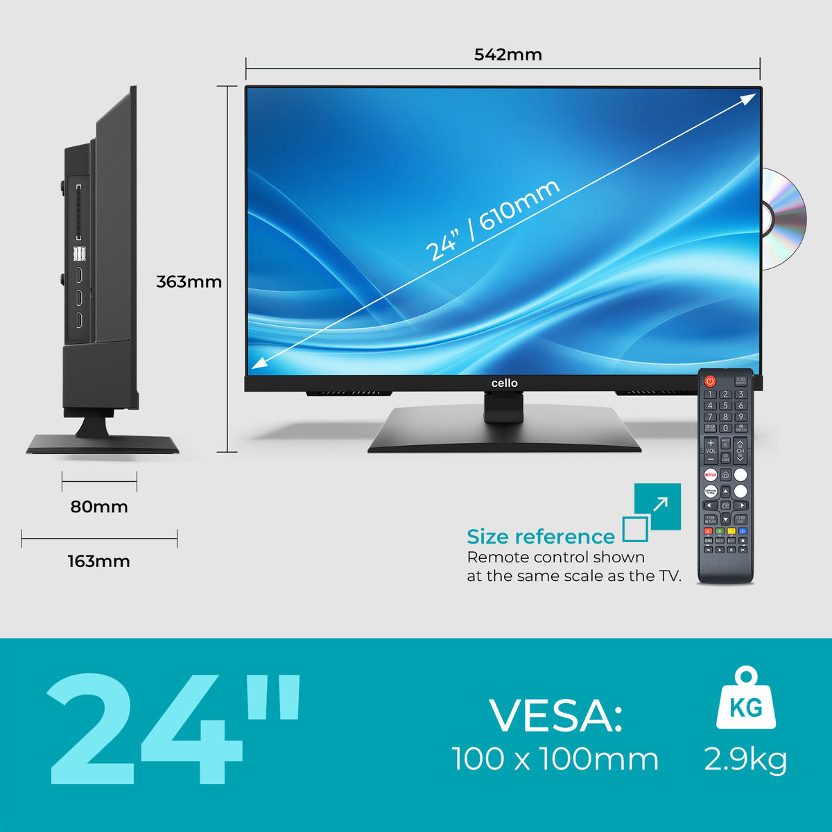 24 inch Smart Samsung Plus TV with DVD Player