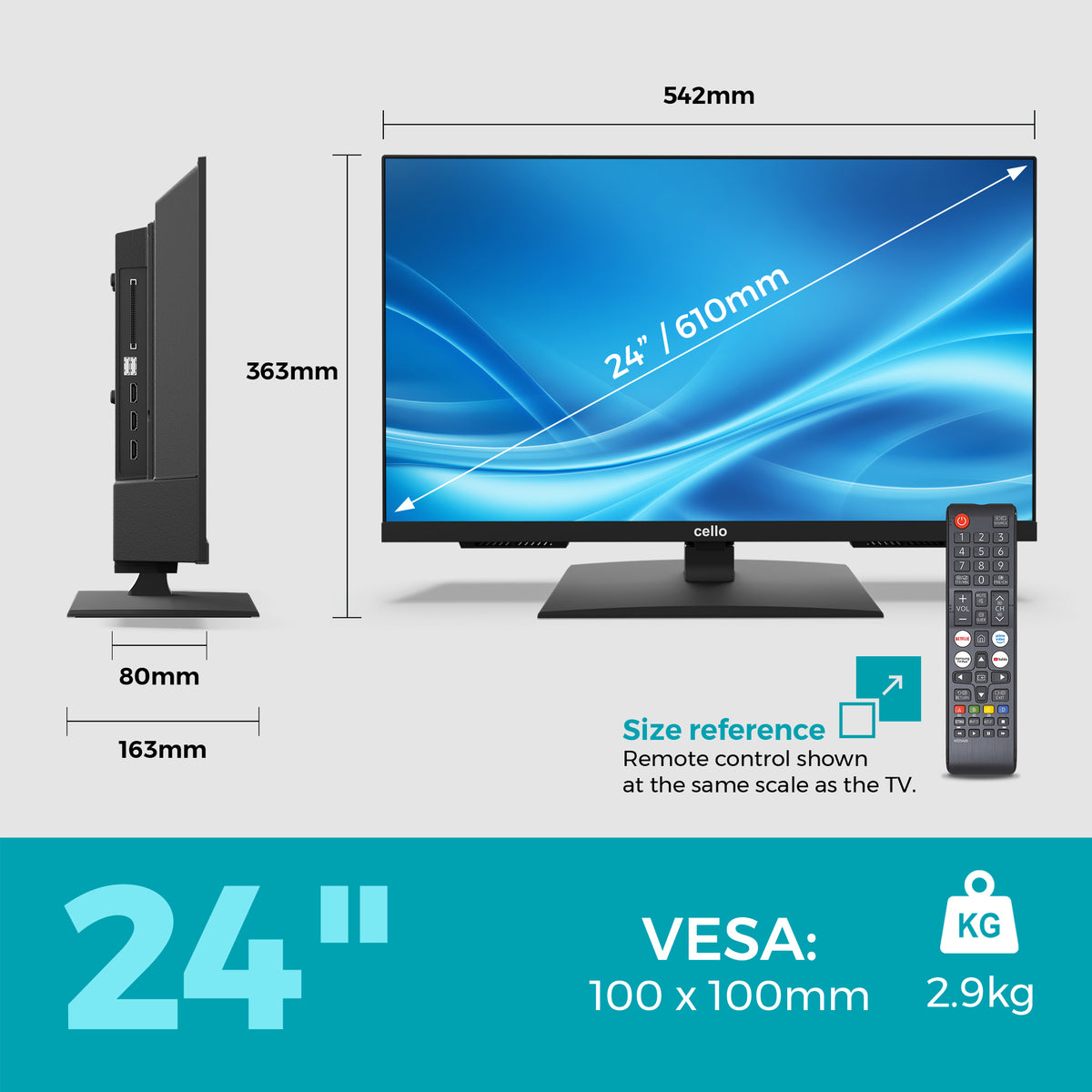 24 inch Smart Samsung Plus TV with Frameless Bezel
