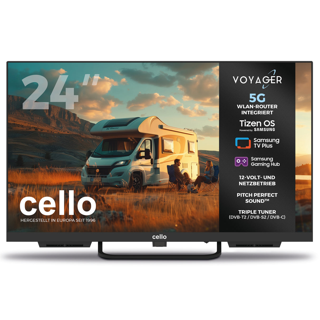 24-Zoll-VOYAGER-Smart-TV von Samsung Plus mit integriertem 5G-WLAN-Router