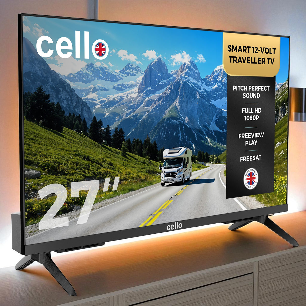 27″ Smart WebOS TV 12-Volt Traveller TV mit Freeview Play