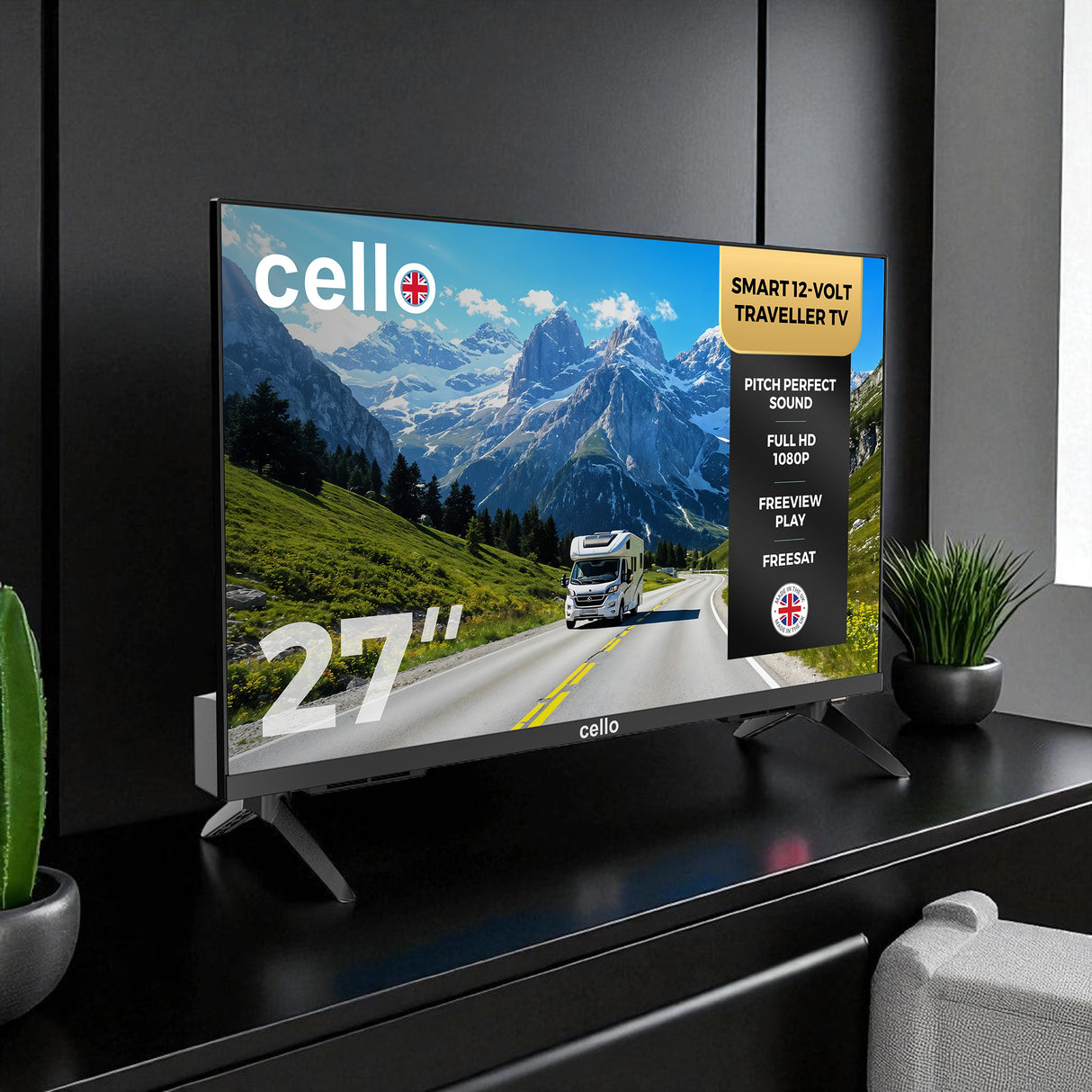 27″ Smart WebOS TV 12-Volt Traveller TV mit Freeview Play