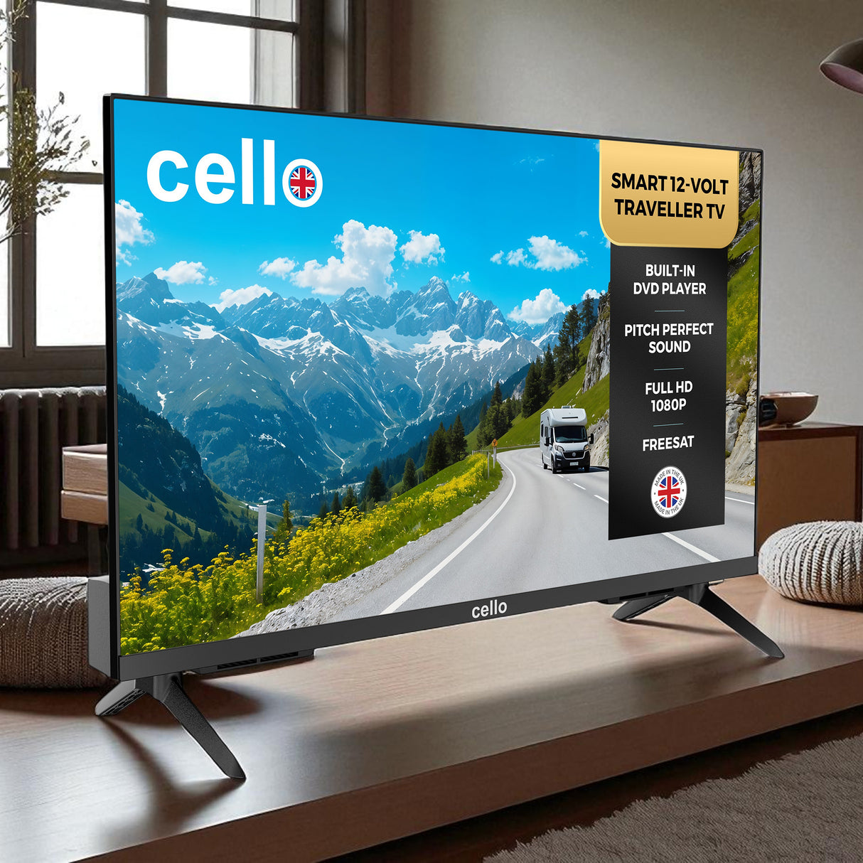 27 Zoll Smart WebOS TV & DVD 12-Volt Traveller TV mit Freeview Play