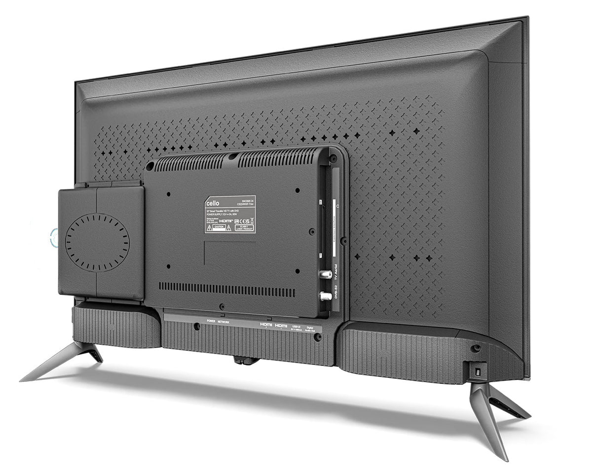 Téléviseur de voyage intelligent WebOS 12 volts 32 pouces avec DVD et cadre sans cadre