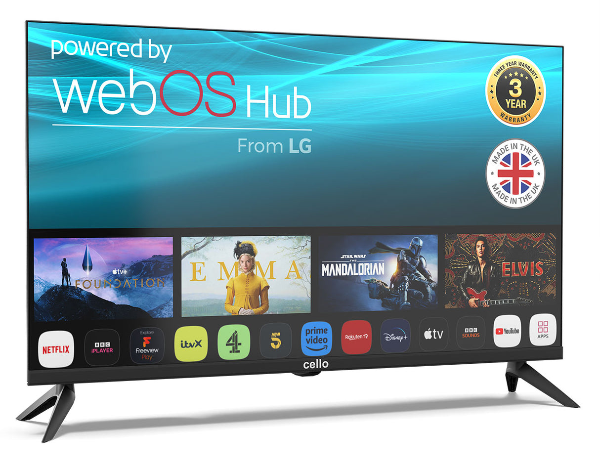 32″ Smart WebOS TV mit DVD-Player und rahmenloser Blende