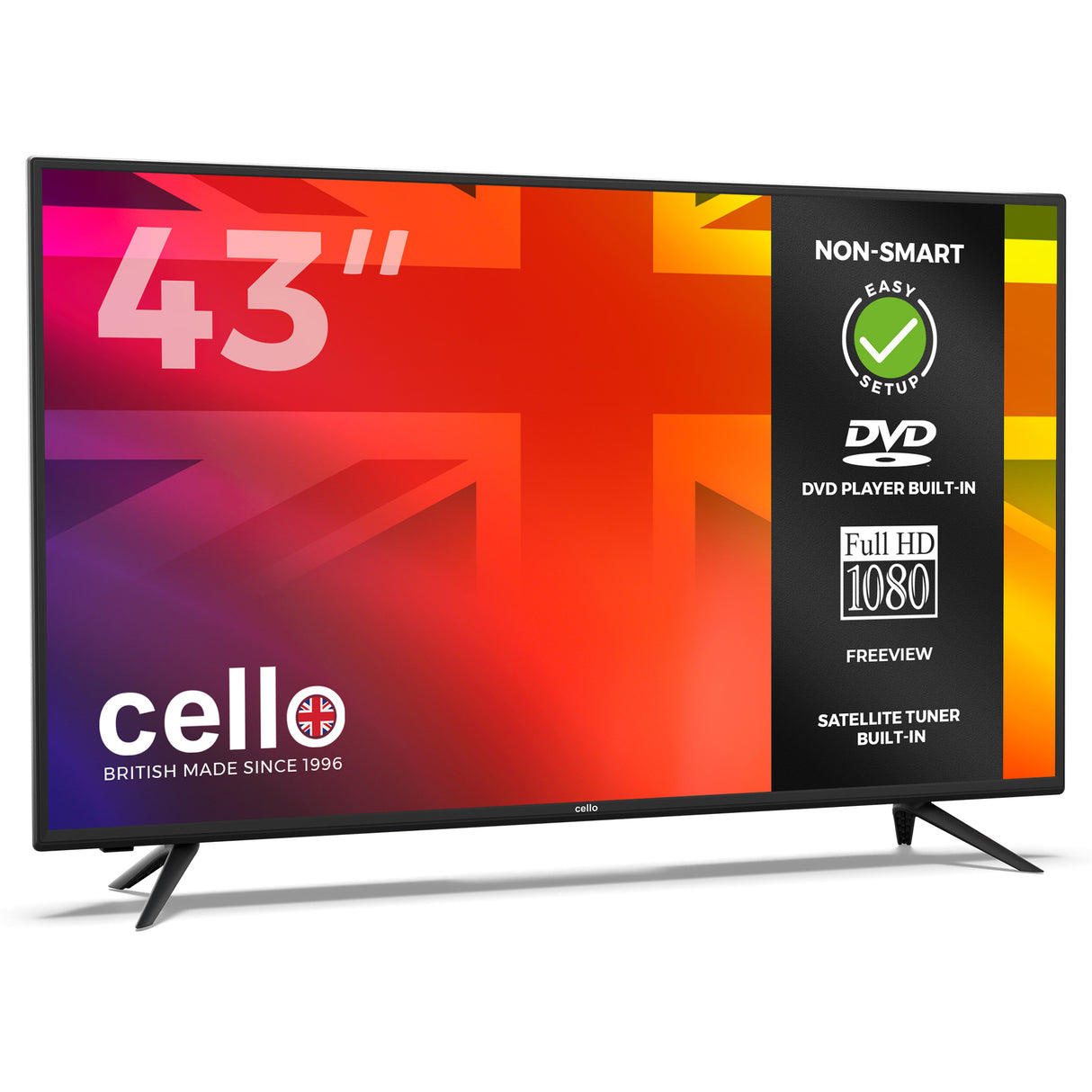 43" Full HD LED TV with DVD Player and Freeview T2 HD