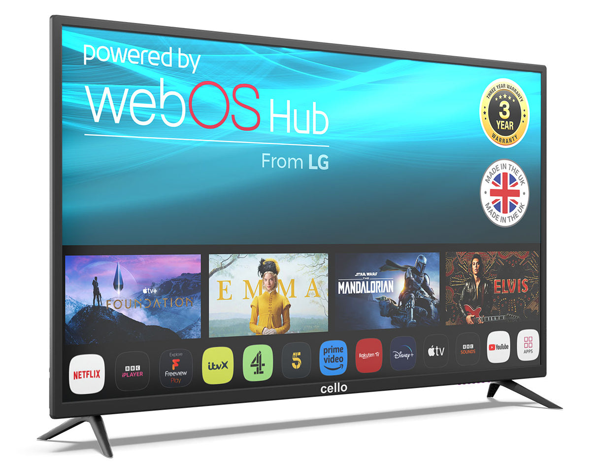 50-Zoll-Smart-WebOS-Fernseher mit integriertem DVD-Player und Freeview Play