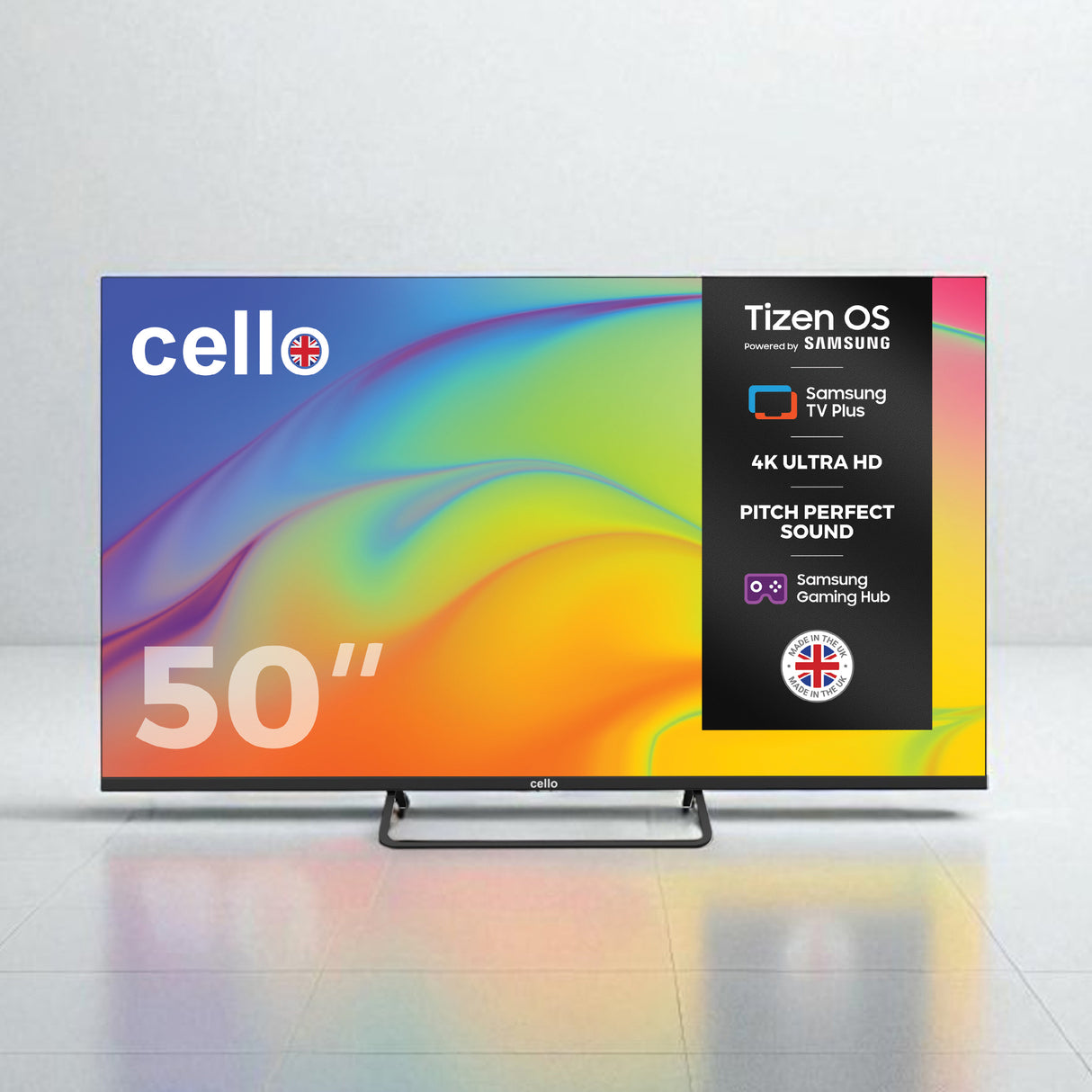 50 inch Cello - Tizen Samsung OS Plus 4K UHD TV with Frameless Bezel