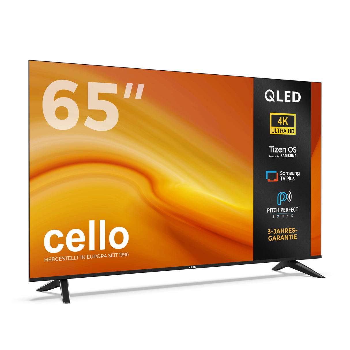 65 Zoll QLED 4K UHD Smart Samsung Plus Fernseher mit rahmenlosem Design (DE)