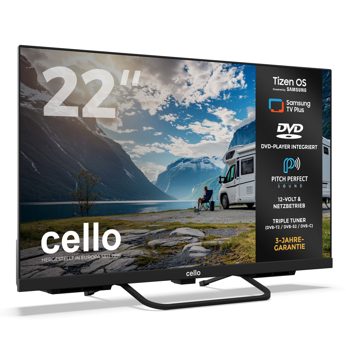 22 inch Smart Samsung Plus 12-Volt Traveller TV with DVD Player (DE)
