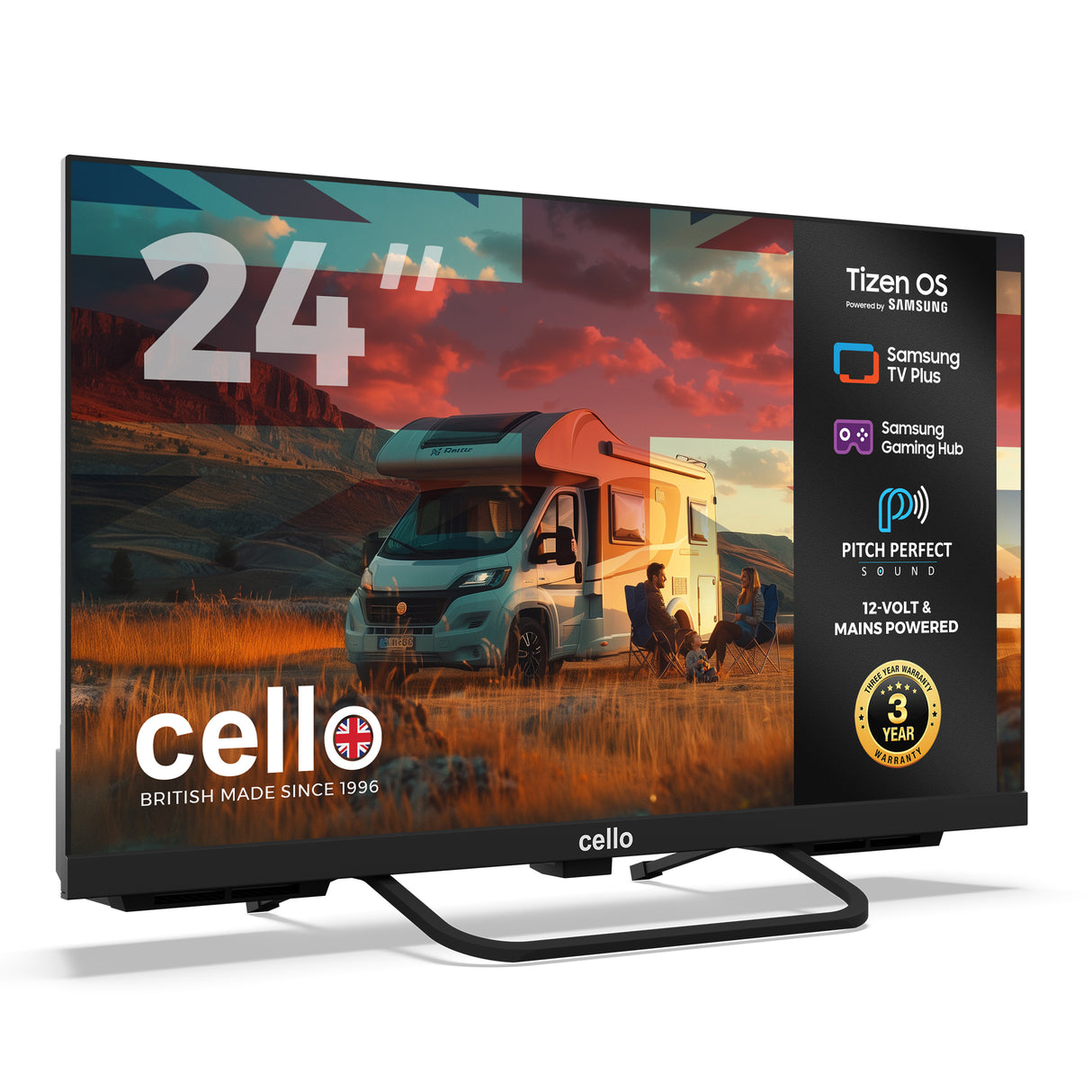 24 inch Smart Samsung Plus 12-Volt Traveller TV with Pitch Perfect Speakers