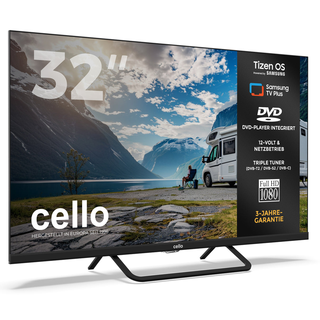 32 inch Smart Samsung Plus 12-Volt Traveller TV with DVD Player (DE)