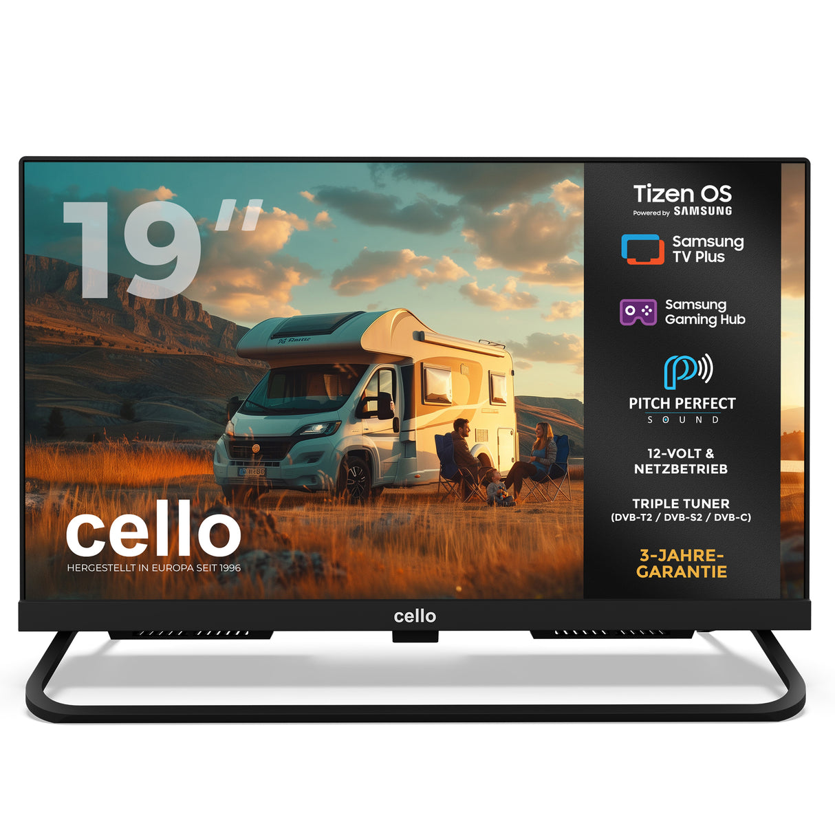 19 inch Smart Samsung Plus 12-Volt Traveller TV with Pitch Perfect Speakers (DE)