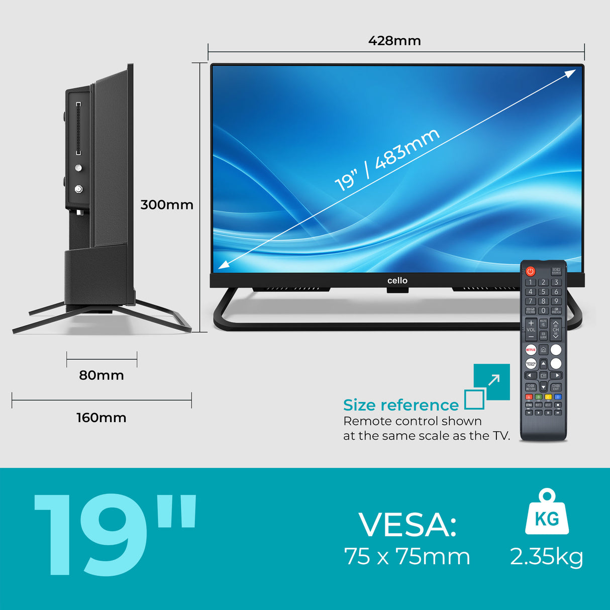 19 inch Smart Samsung Plus 12-Volt Traveller TV with Pitch Perfect Speakers