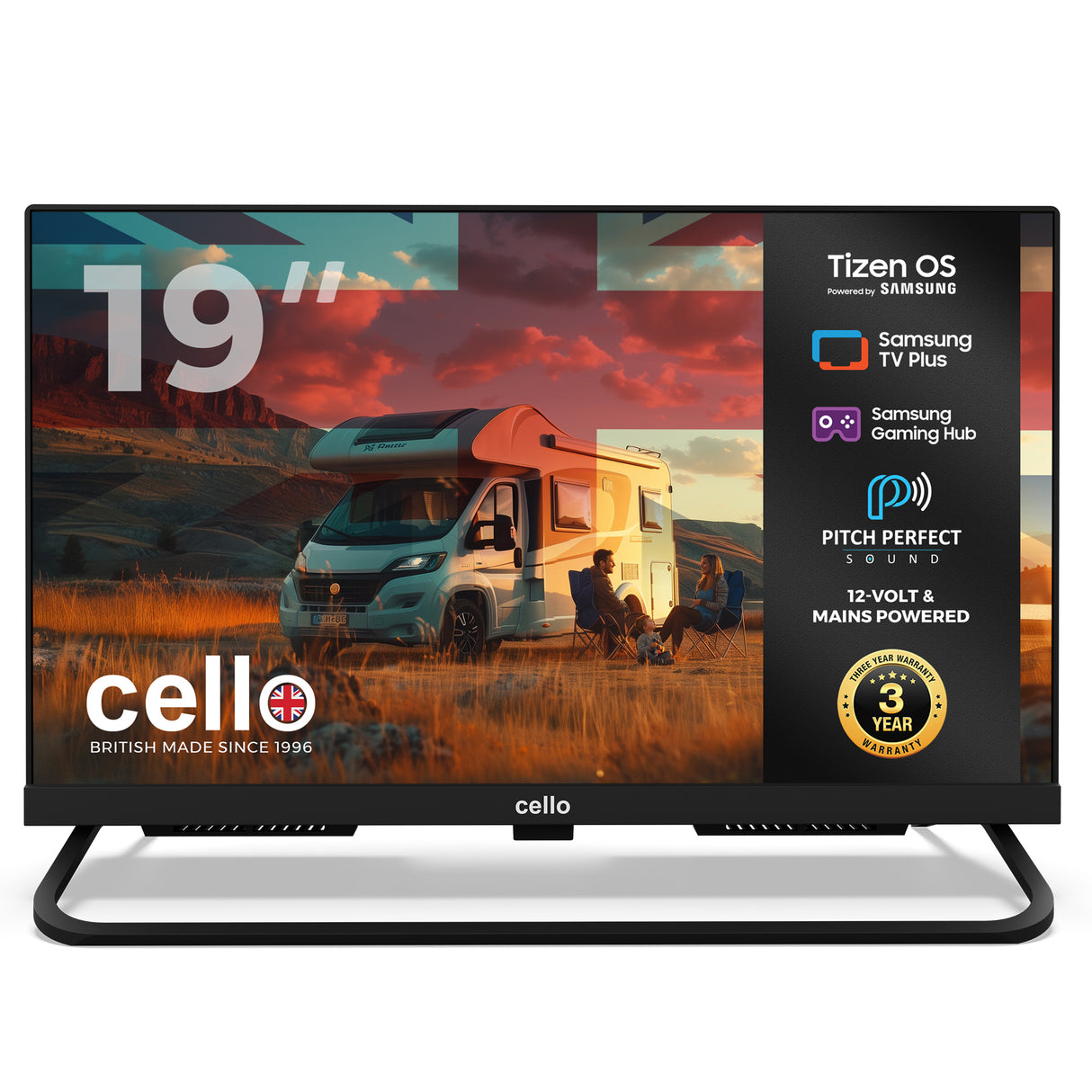 19 inch Smart Samsung Plus 12-Volt Traveller TV with Pitch Perfect Speakers