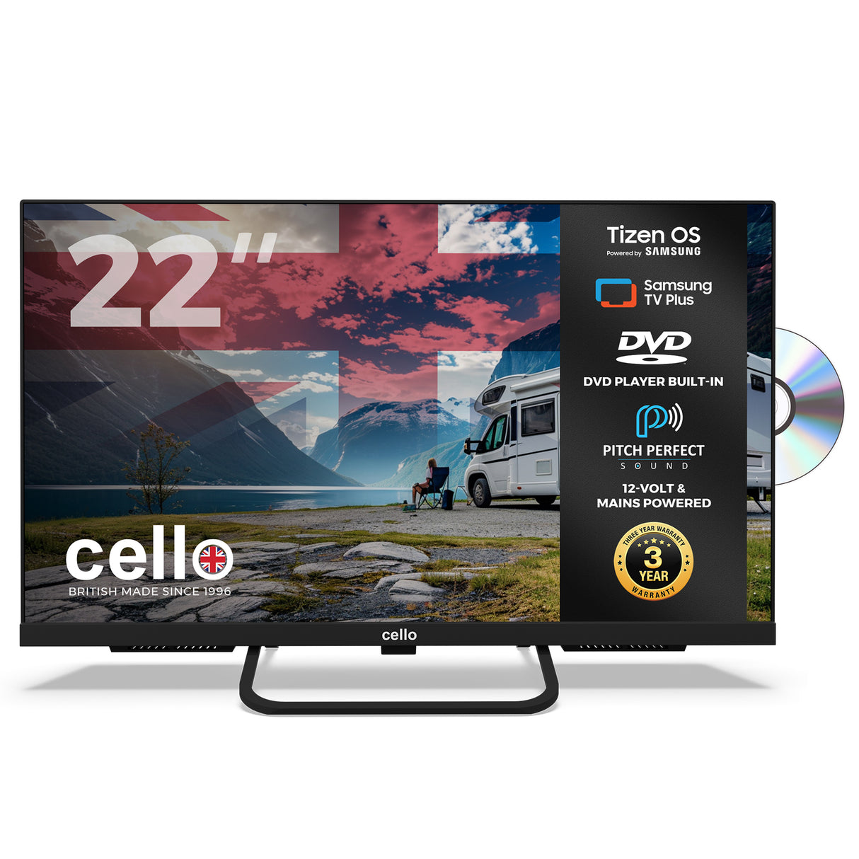 22 inch Smart Samsung Plus 12-Volt Traveller TV with DVD Player