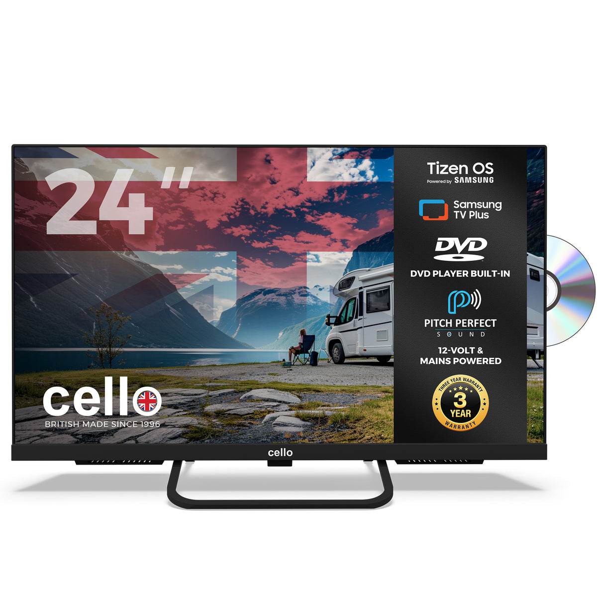 24 inch Smart Samsung Plus 12-Volt Traveller TV with DVD Player