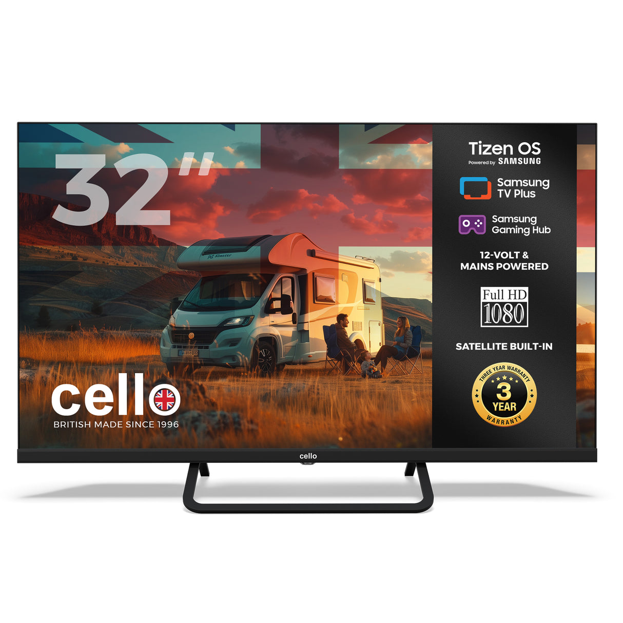 32 inch Smart Samsung Plus 12-Volt Traveller TV with Frameless Bezel