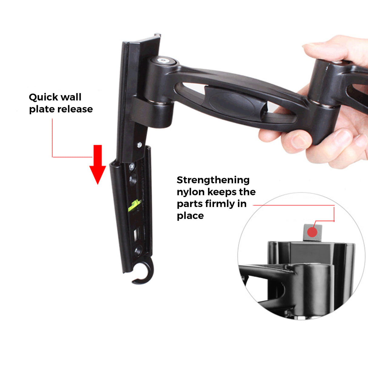 LO26 Full Motion TV Wall Bracket 10"–43" with Tilt, Swivel & Rotation