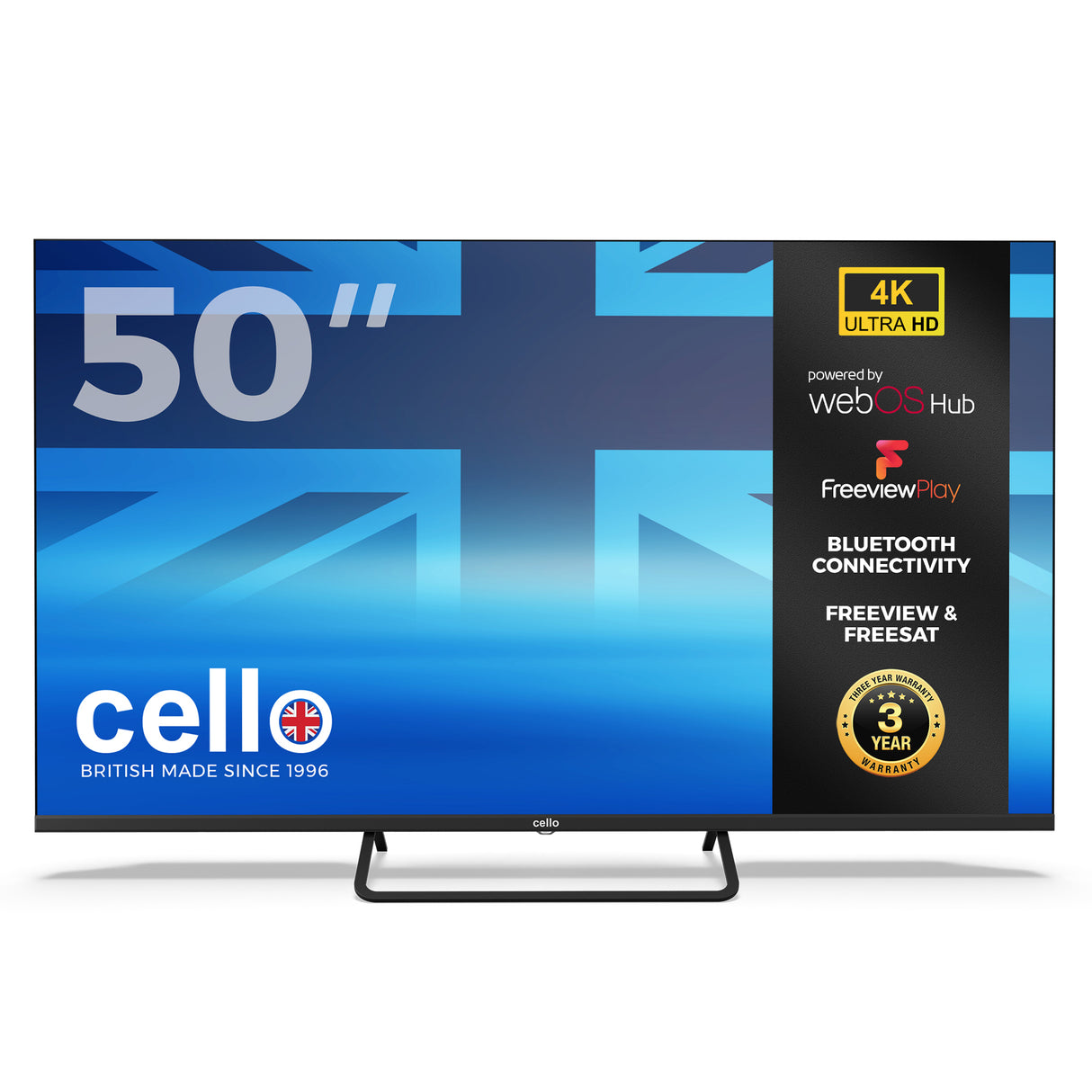 50 inch Smart WebOS 4K UHD TV with Freeview Play and Frameless Bezel