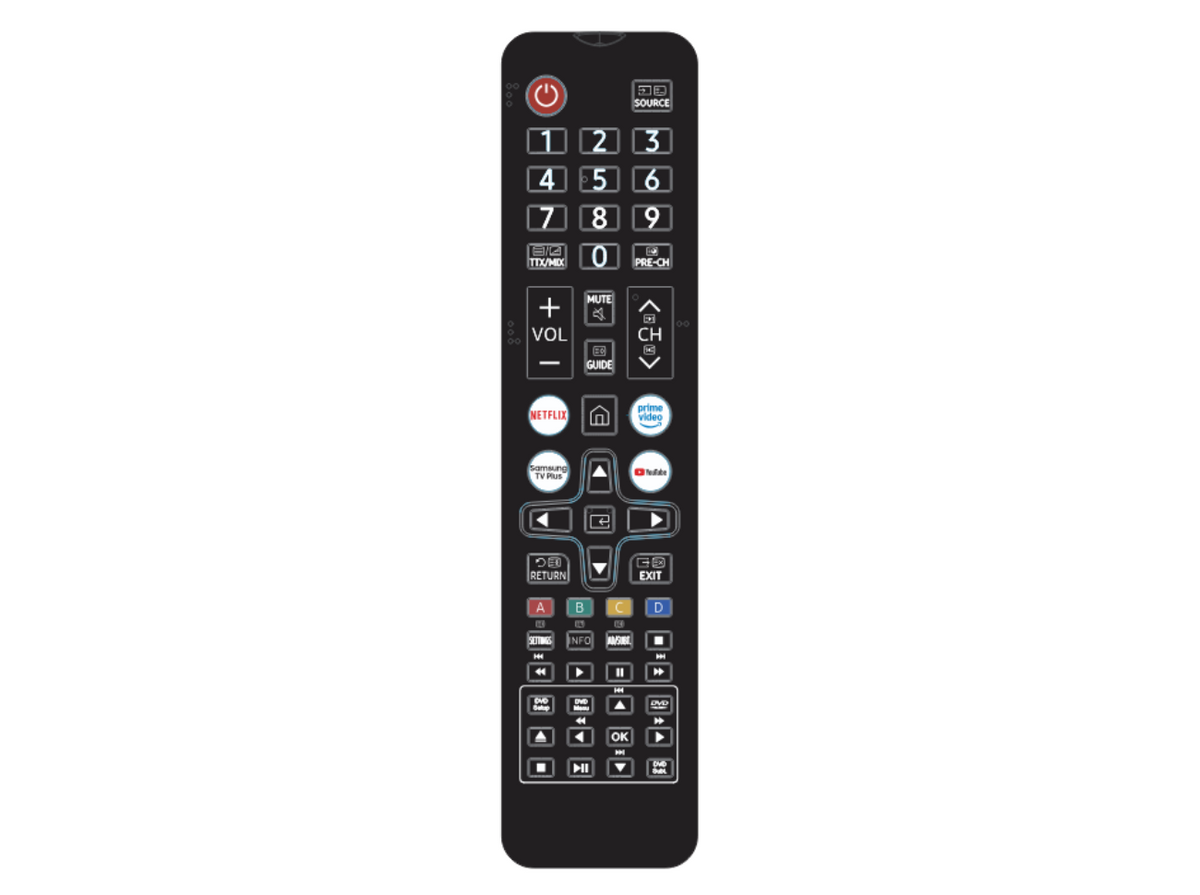 Replacement Tizen Smart TV with DVD Remote Control