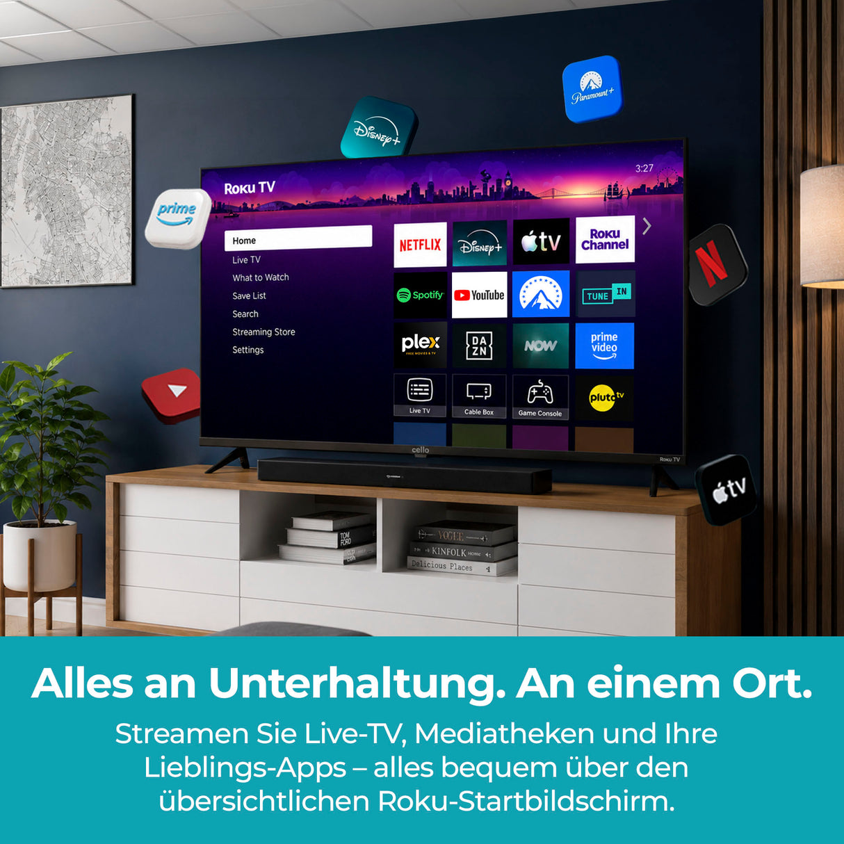24 Zoll Smart Roku Frameless TV mit Free TV (DE)