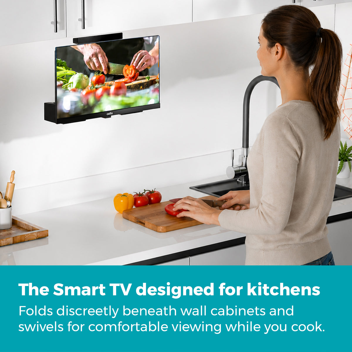 19" Kitchen TV with Smart Tizen and Pitch Perfect Sound