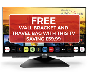 19″ Smart WebOS 12-Volt Traveller TV + FREE Wall Bracket and Blue Travel Bag