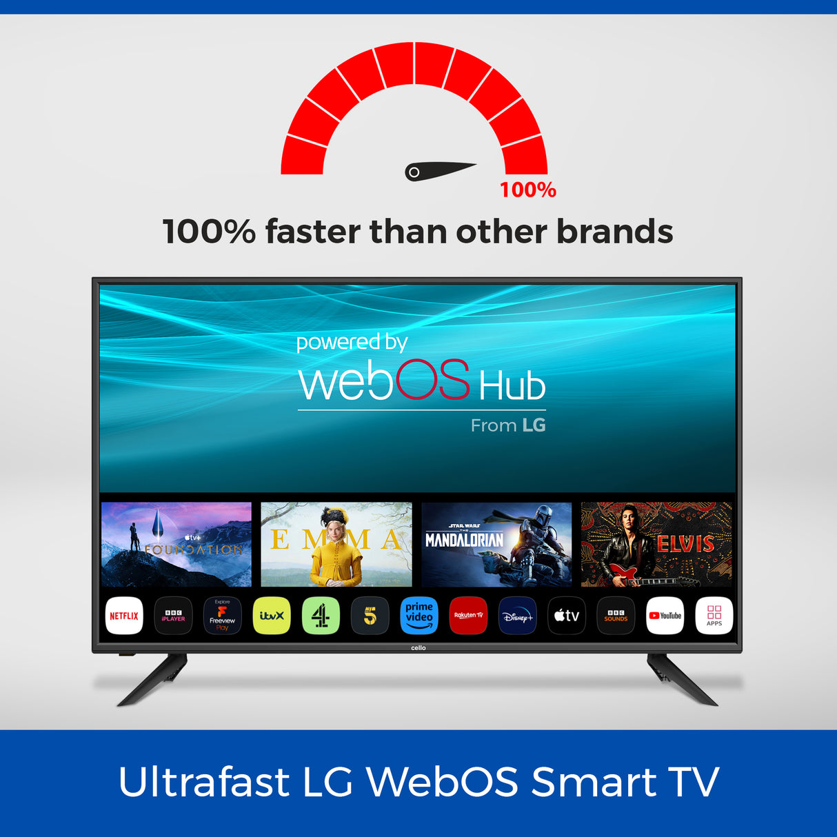 43″ Smart WebOS TV with integrated DVD Player & Freeview Play