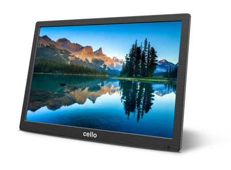 angle view of cello 14 inch portable tv black