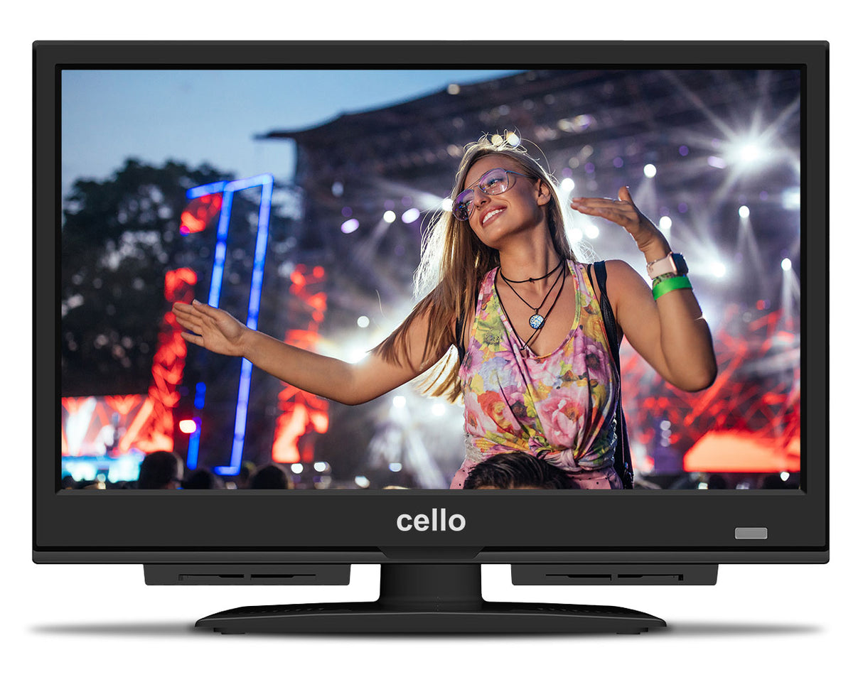 front view of cello smart 16 inch tv with pitch perfect sound