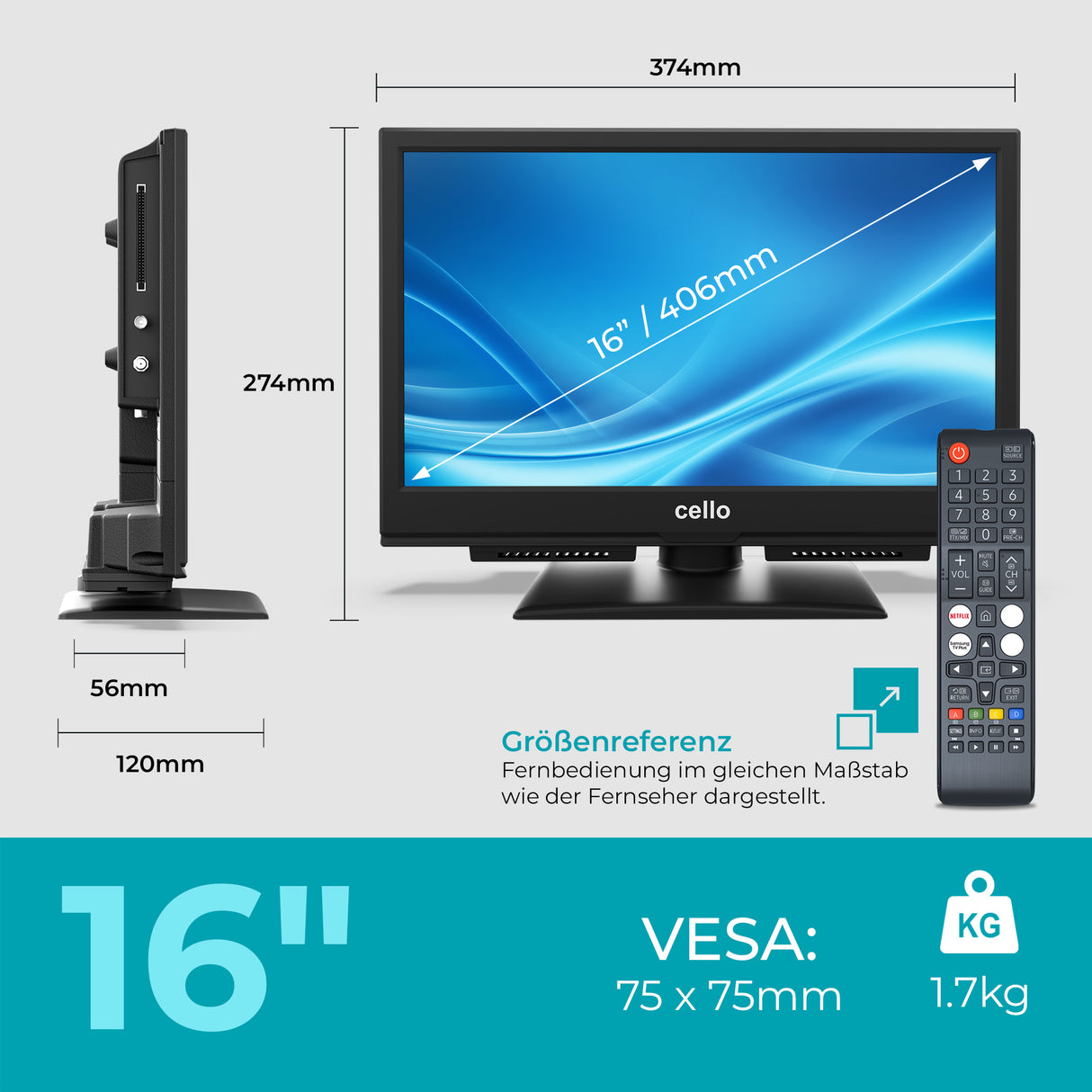 16 Zoll Smart Samsung Plus TV mit Pitch Perfect Sound