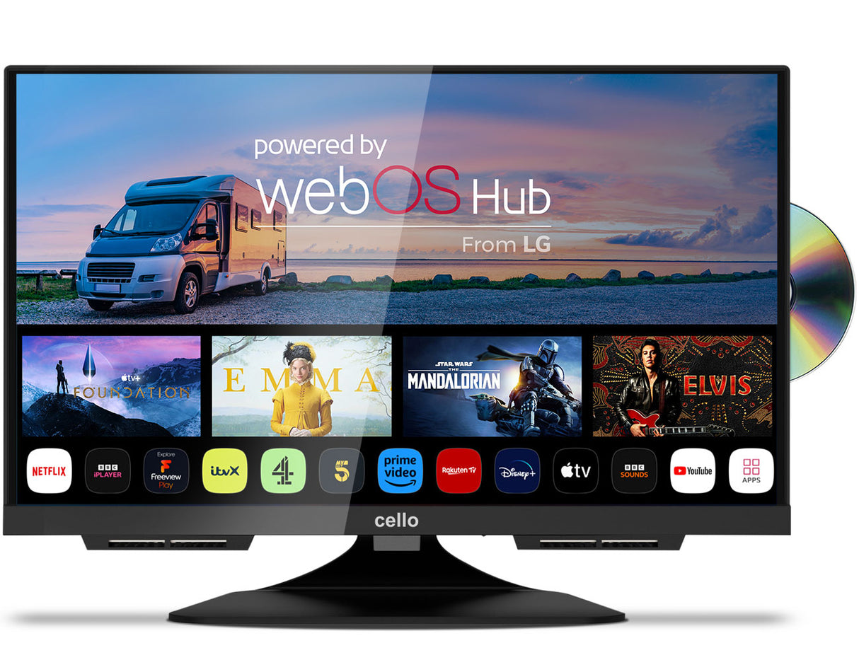 19″ Smart WebOS 12-Volt TV with DVD & Perfect Pitch Sound