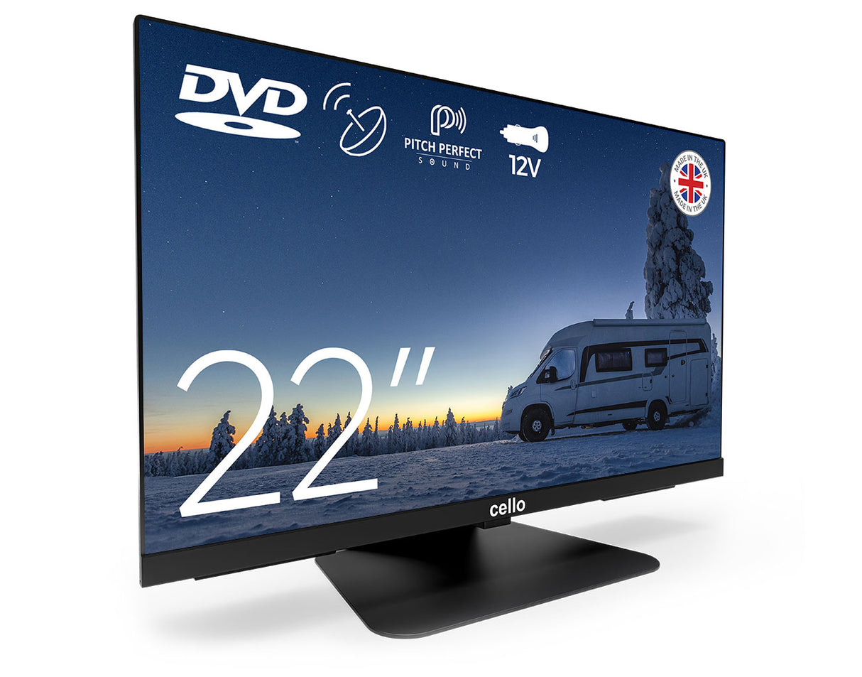 22″ Traveller 12-Volt Full HD TV mit DVD-Player & Satellitentuner