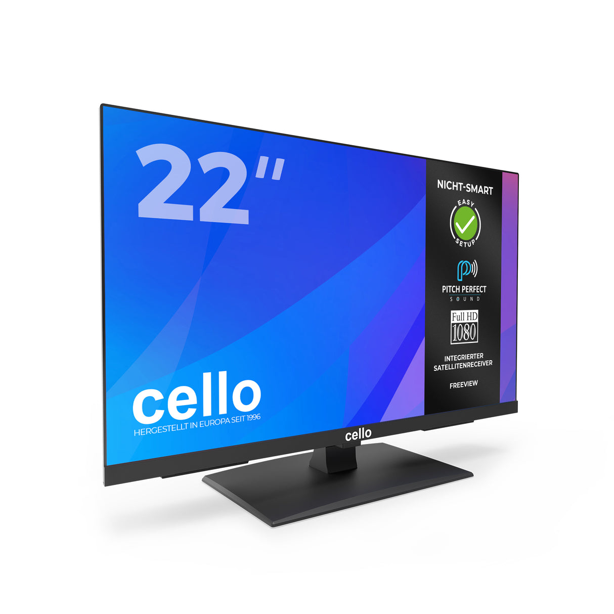 22-Zoll-Full-HD-Fernseher mit Perfect Pitch Sound und Satellitentuner