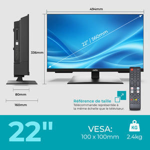 Smart TV 22 pouces avec cadre sans bordures