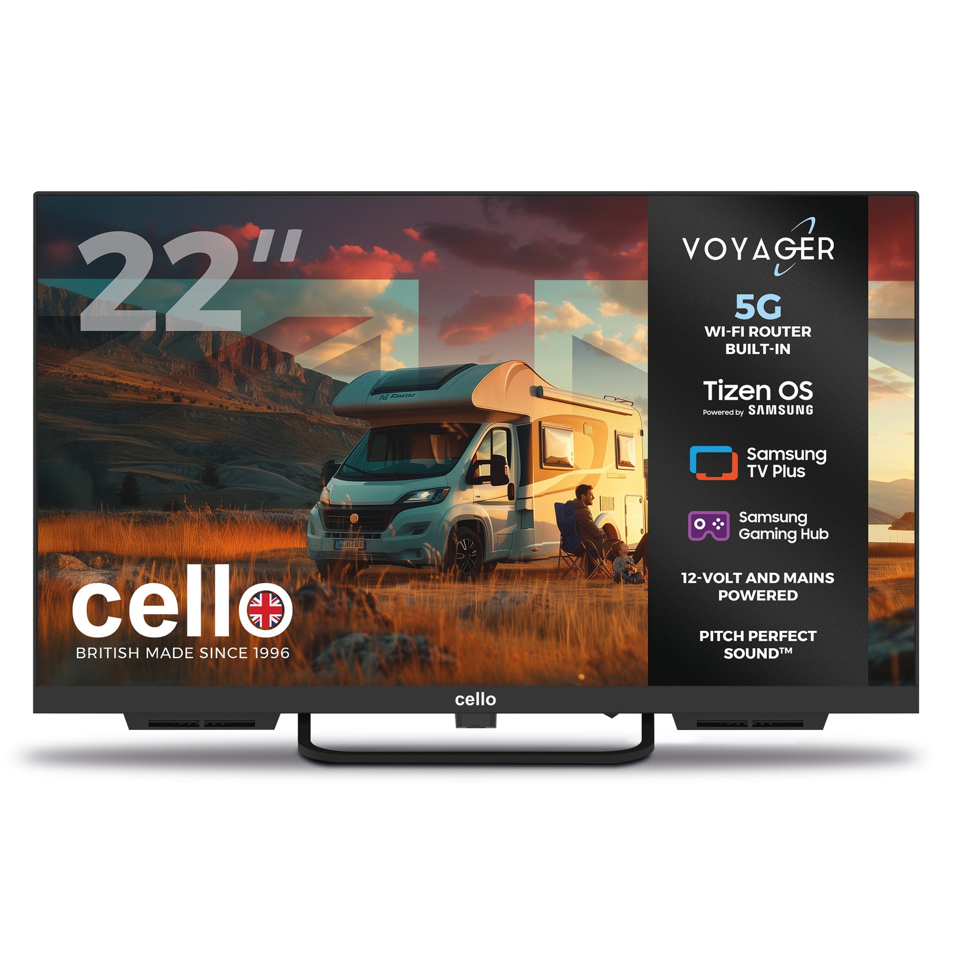 22 inch VOYAGER Smart Samsung Plus TV built Wi Fi ROUTER