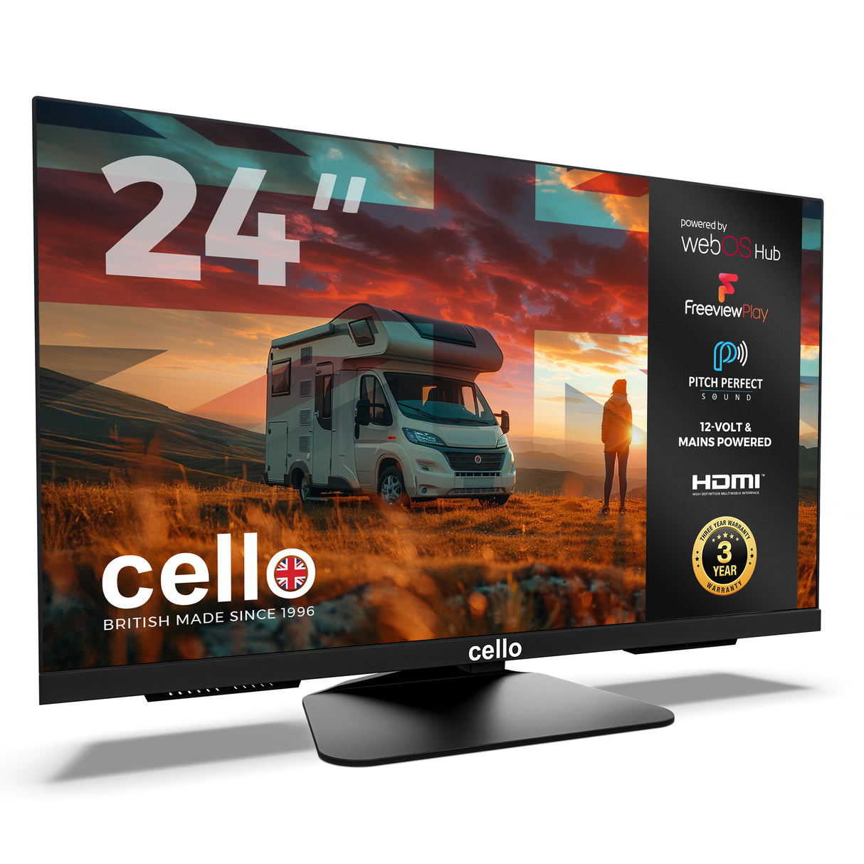 C2424WS-TRAV 24″ Smart WebOS TV 12-Volt Traveller TV with Freeview Play