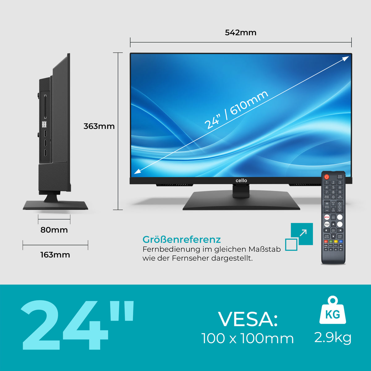 24 Zoll Smart Samsung Plus TV mit rahmenlosem Design